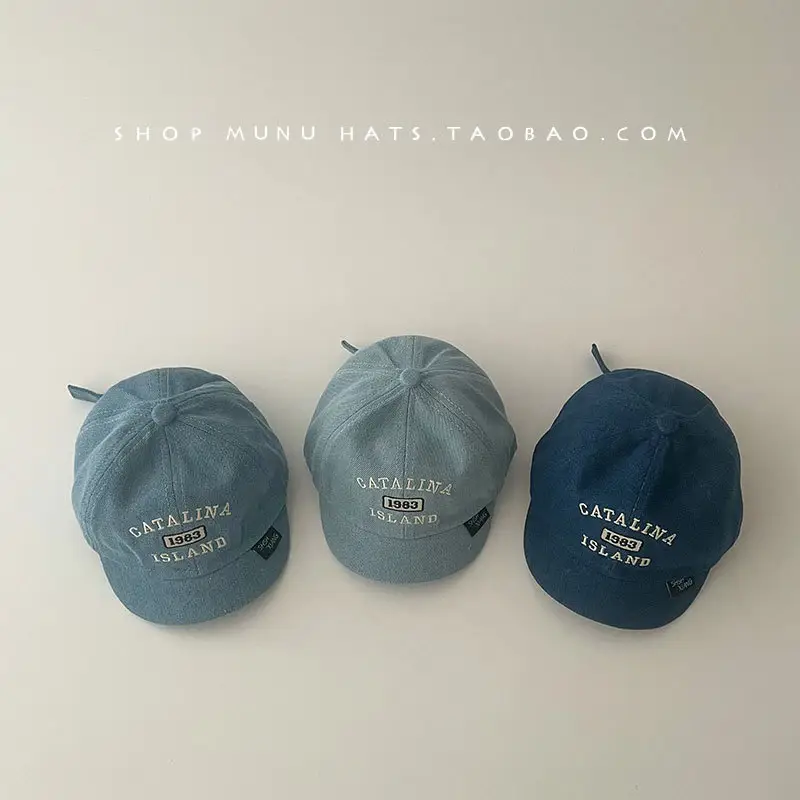 Baby Denim Cap Spring Autumn Embroidered Western Travel Sunshade Cap — feature 3