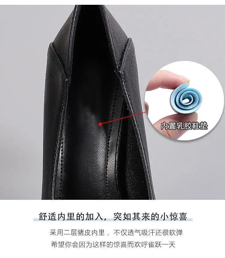 Square Buckle Shallow Mouth Single Shoes for Women 2026 Spring and Autumn New Style Medium Heel Chunky Heel Work Shoes Rhinestone Fashion Professional High Heels for Women — feature 6