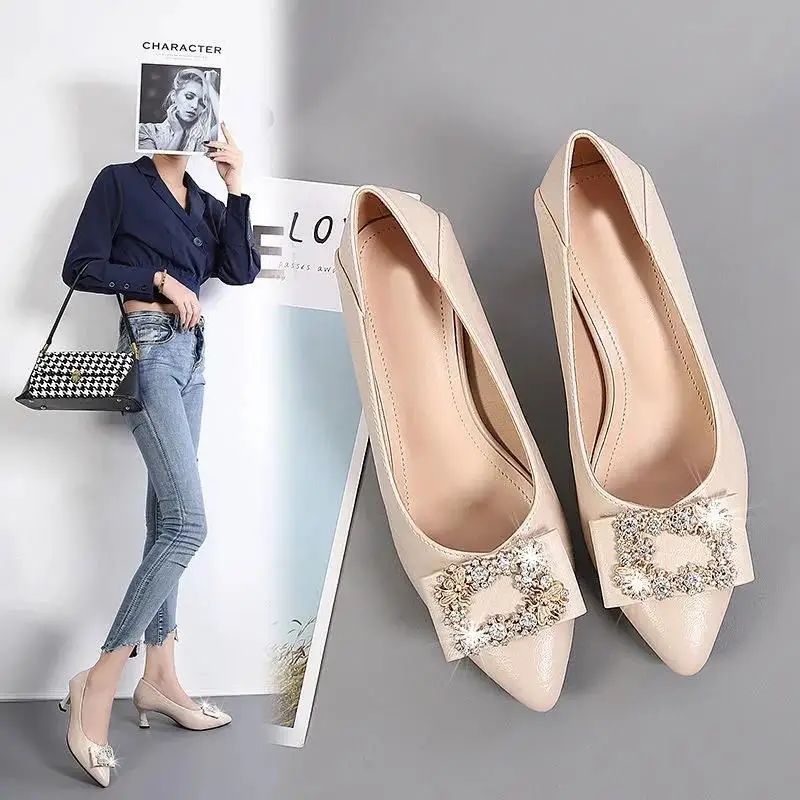 2026 New Black High Heels, Comfortable Work Shoes, Versatile Women's High Heels, Non-Abrasive, Mid-Heel, Shallow Mouth, Simple Design — feature 1