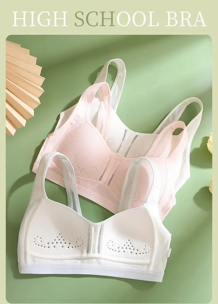 Developmental girls underwear high school students 16-year-old adolescent girls two-stage junior high school students bra cotton fixed cup — feature 1