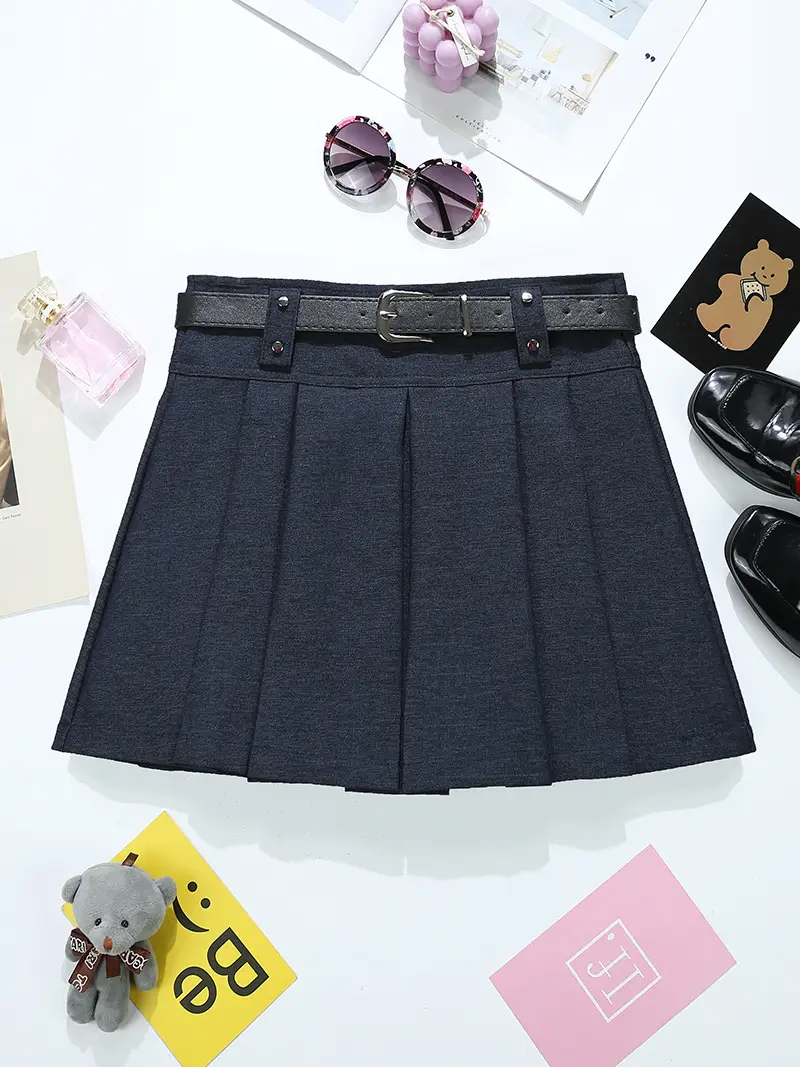 Maillard Pleated Belt for Women High Waist Anti-glare Short Skirt - Image 2