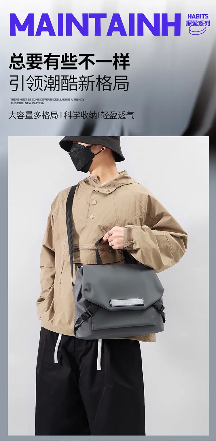 2026 Men's Black Crossbody & Messenger Bag — feature 1