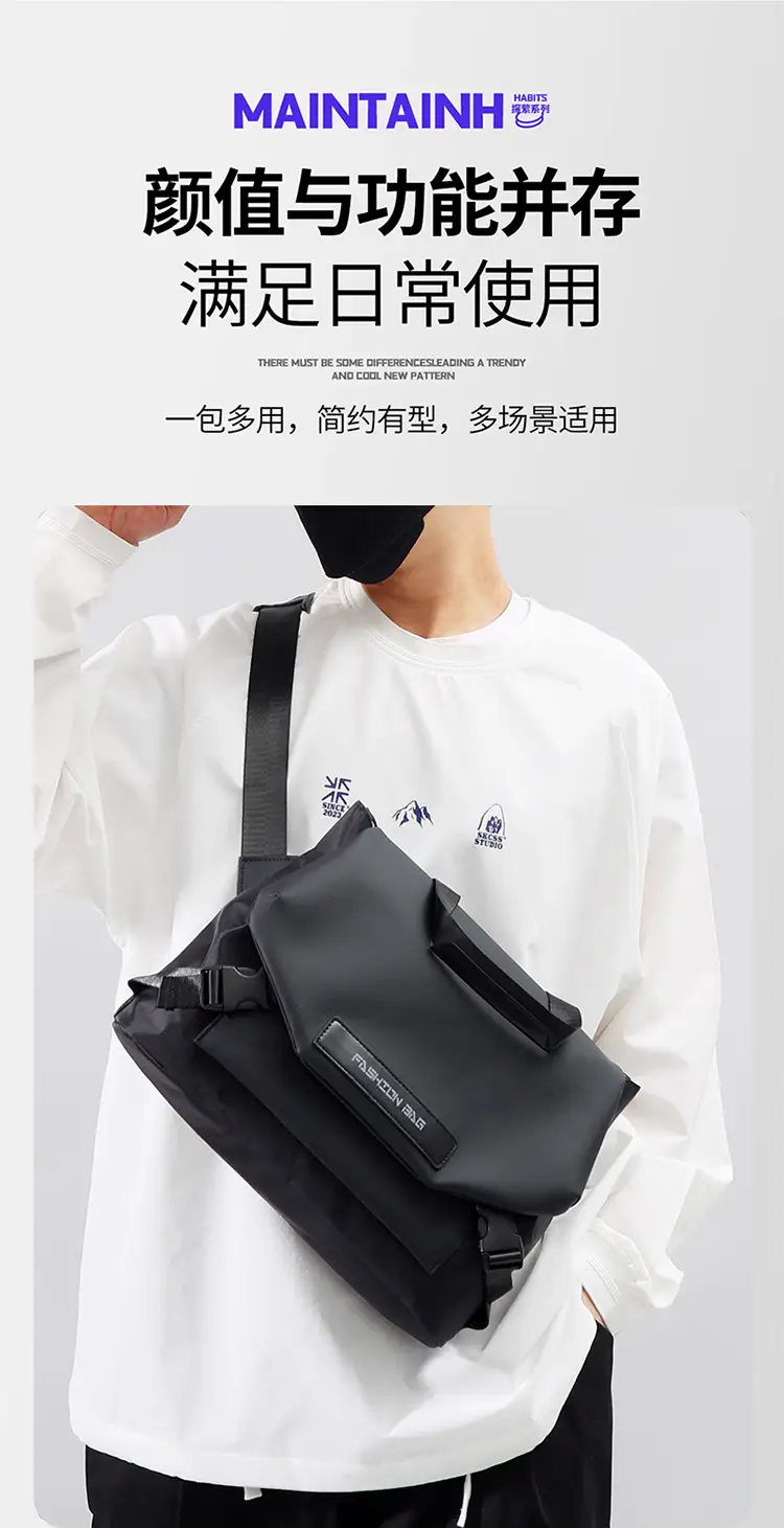 2026 Men's Black Crossbody & Messenger Bag — feature 3
