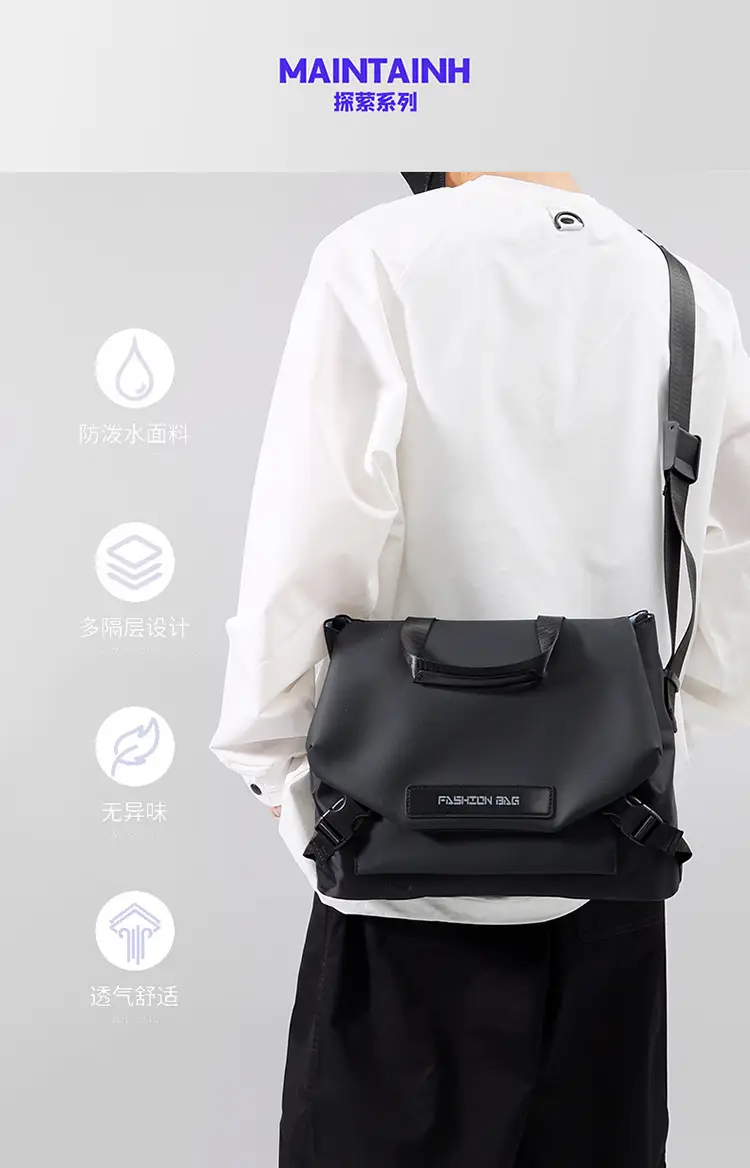 2026 Men's Black Crossbody & Messenger Bag — feature 4