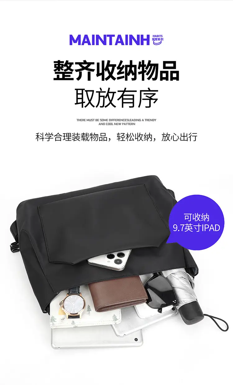 2026 Men's Black Crossbody & Messenger Bag — feature 6