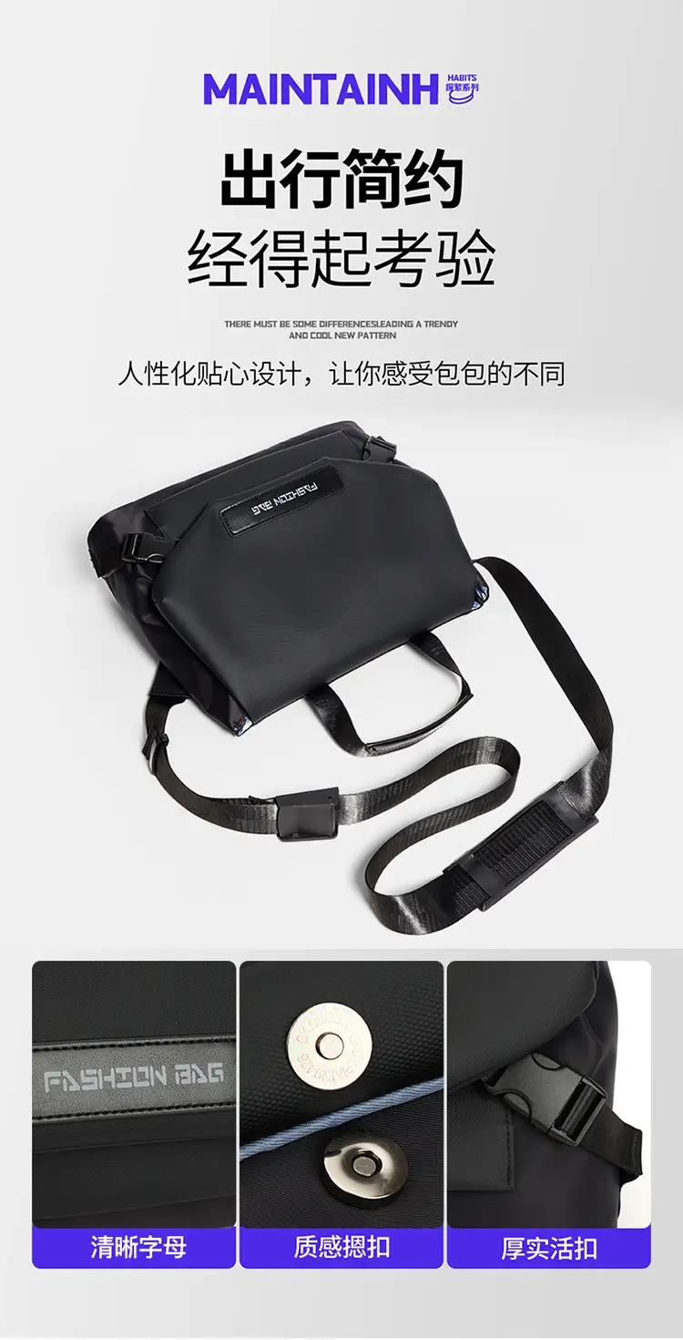 2026 Men's Black Crossbody & Messenger Bag — feature 8