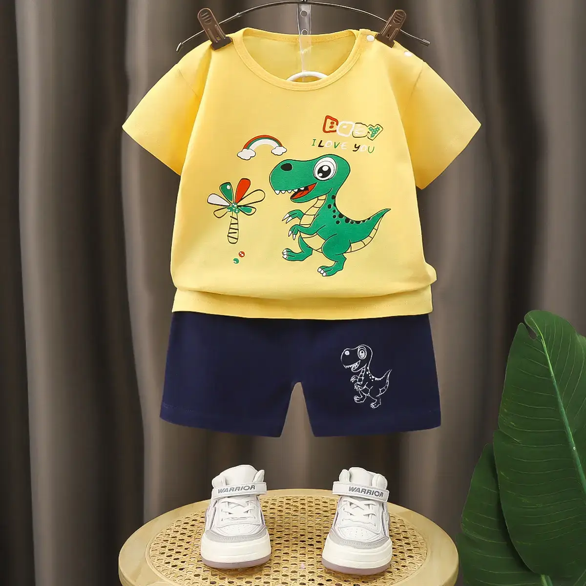 Children's Cotton Short Sleeve T-Shirt Suit Summer Set
