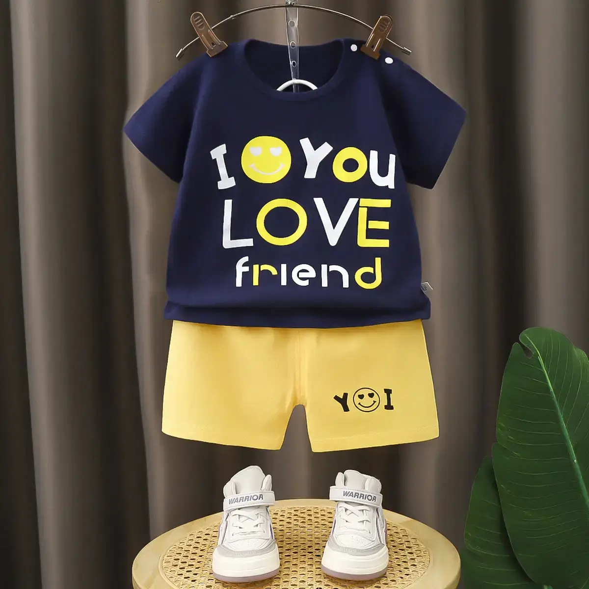 Children's Cotton Short Sleeve T-Shirt Suit Summer Set