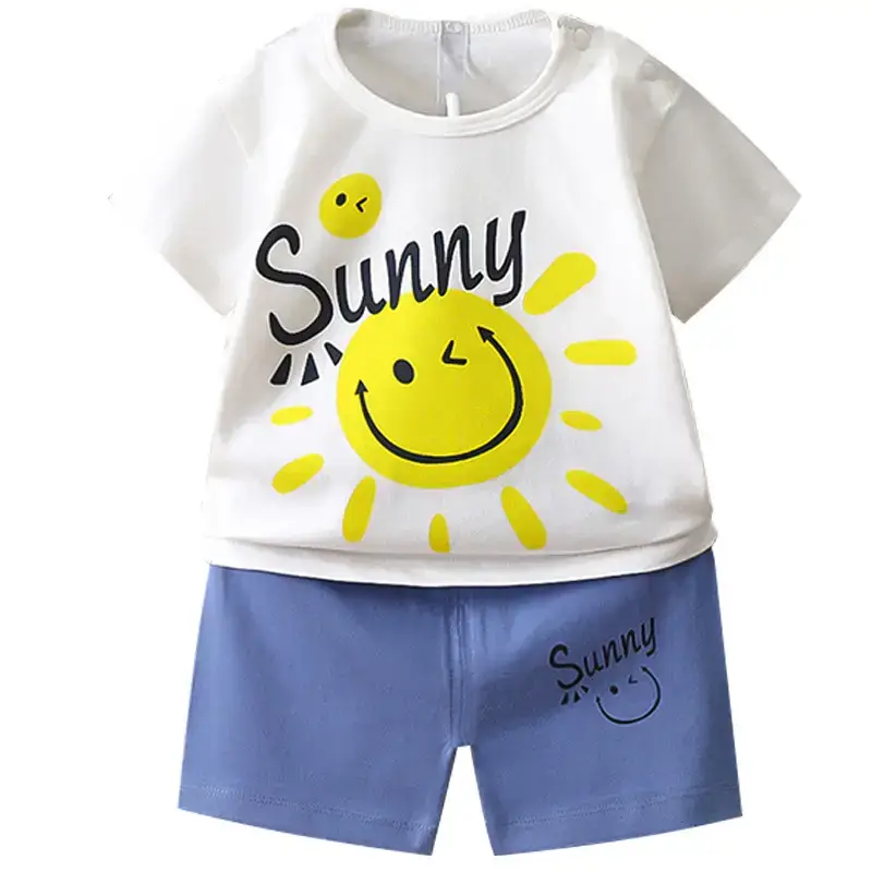 Children's Cotton Short Sleeve T-Shirt Suit Summer Set