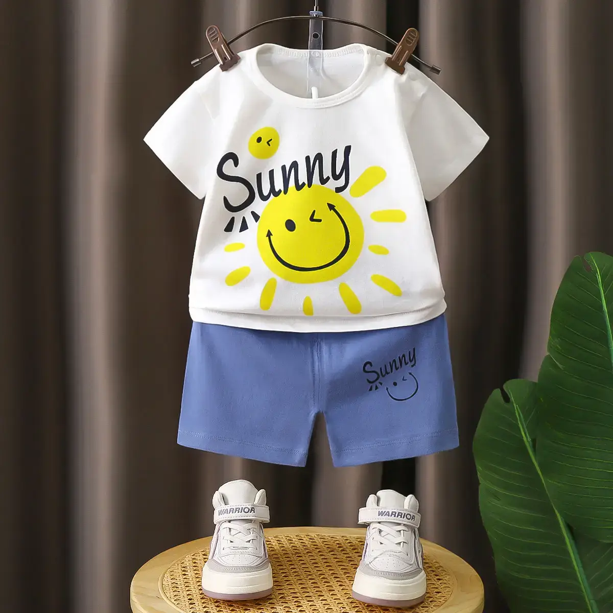 Children's Cotton Short Sleeve T-Shirt Suit Summer Set