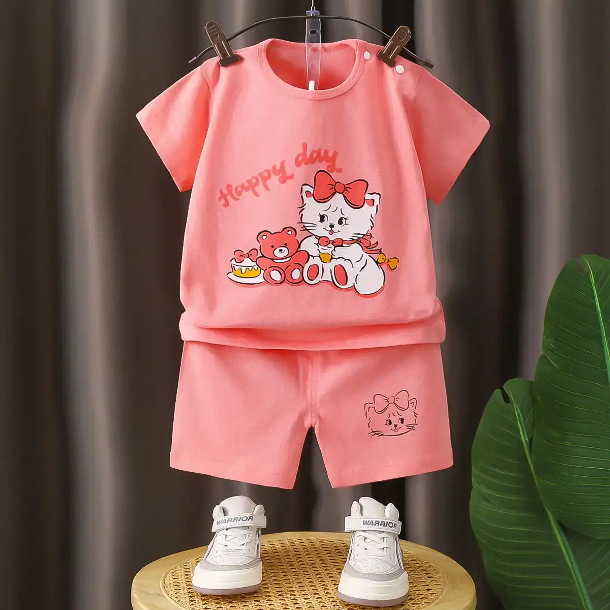 Children's Cotton Short Sleeve T-Shirt Suit Summer Set