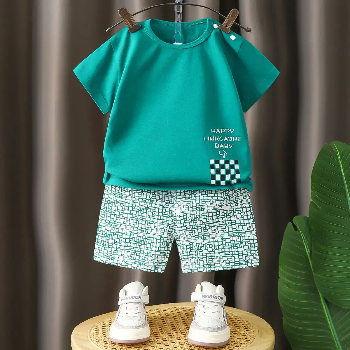 Children's Cotton Short Sleeve T-Shirt Suit Summer Set