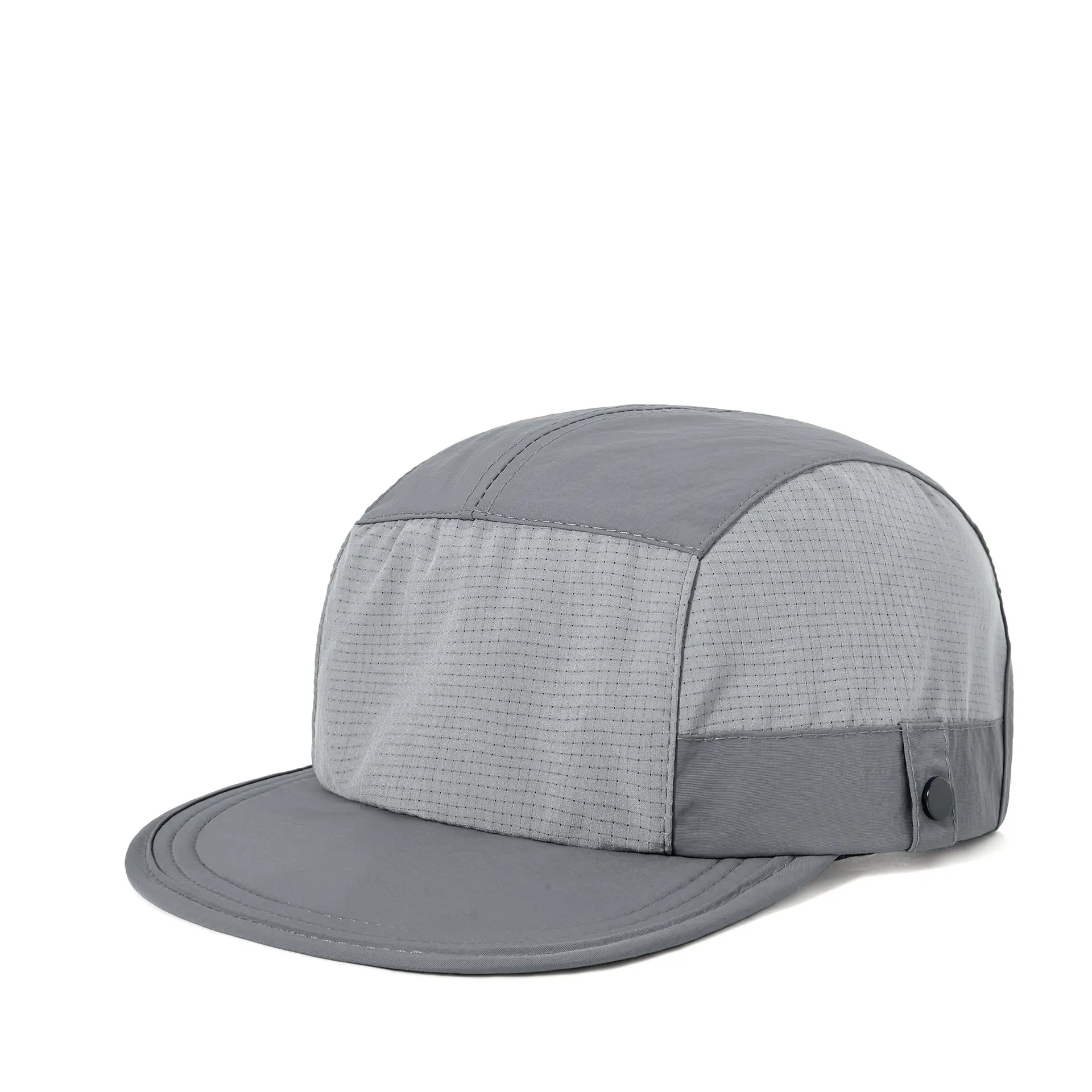 Grey 5-Panel Mesh Baseball Cap for Women & Men - Image 4