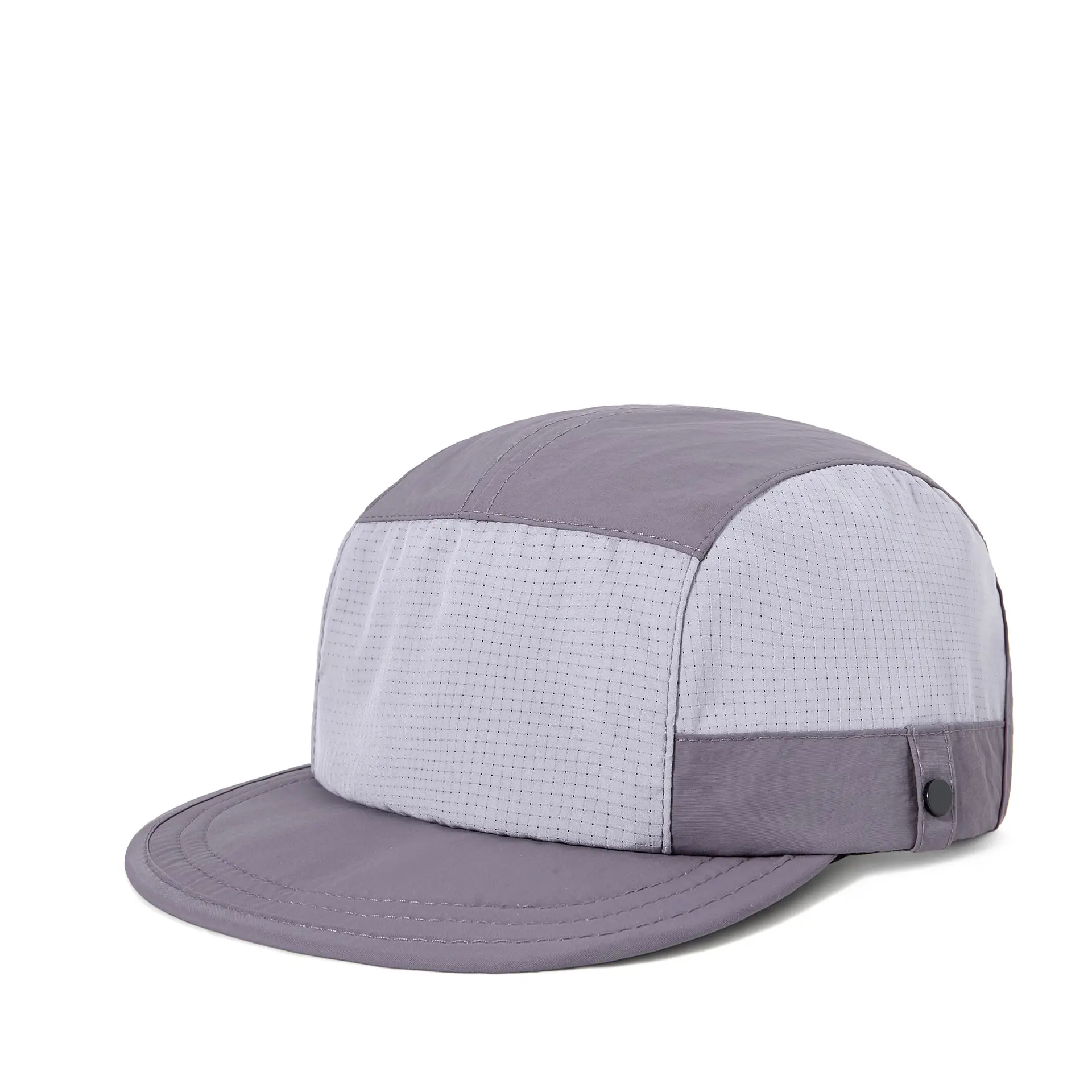 Grey 5-Panel Mesh Baseball Cap for Women & Men - Image 5