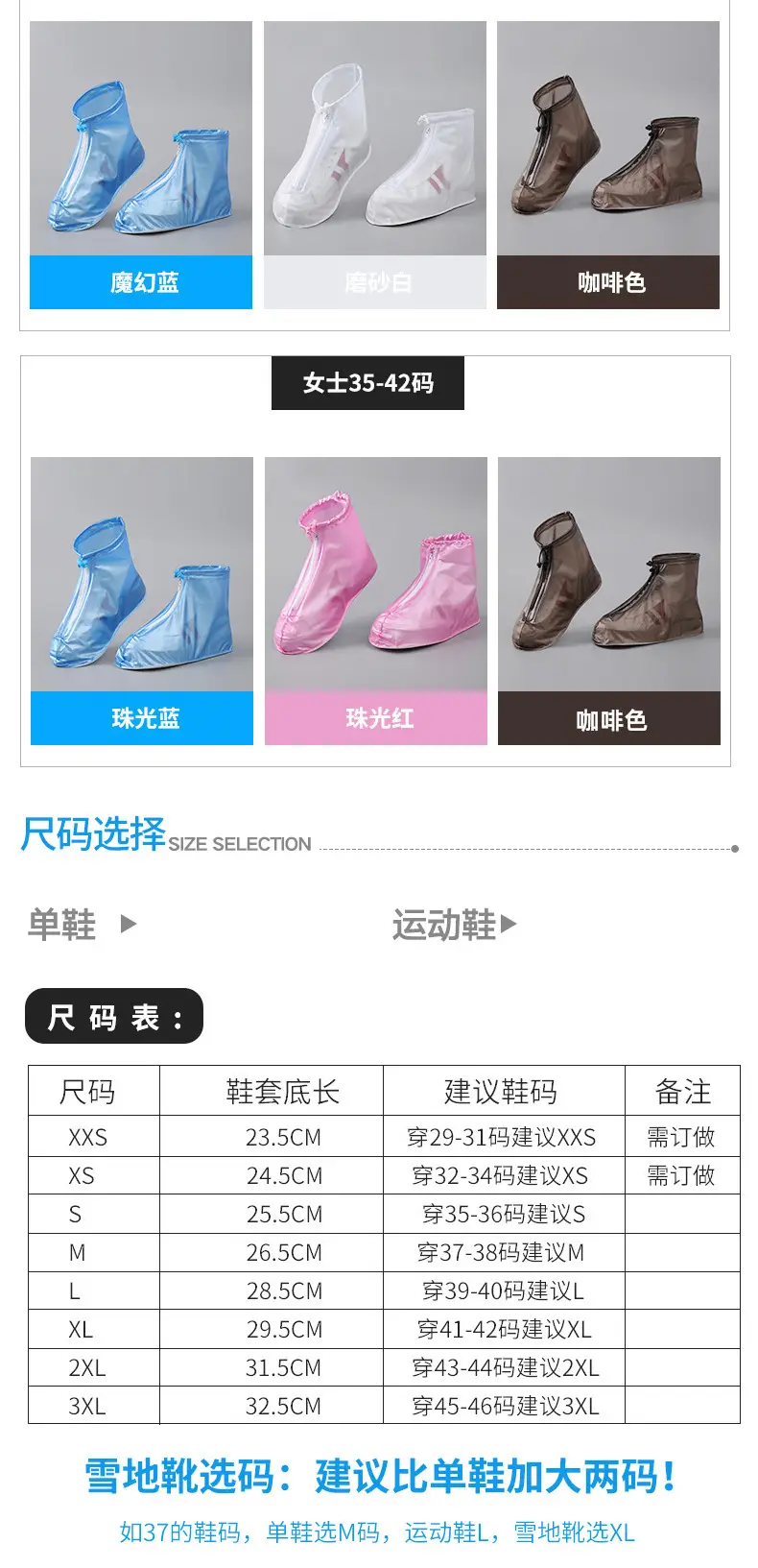 Non-Slip, Wear-Resistant, Thickeneded Rain Shoe Covers, Rain-Proof Shoe Covers, Men's and Women's Rain Shoe Covers, Rainy Days, Snowy Days, Water Shoe Covers, Outdoor Travel — feature 6