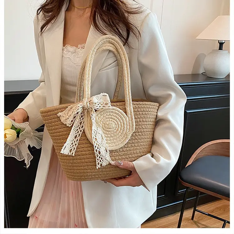 Straw Woven Shoulder Bag for Women 2025 Spring New Arrival — feature 13