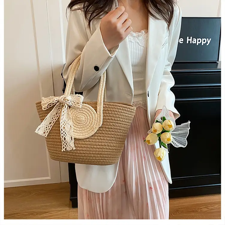 Straw Woven Shoulder Bag for Women 2025 Spring New Arrival — feature 14