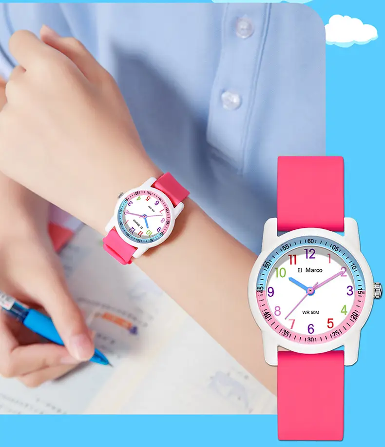 Small Elephant Cross-border Waterproof Kids Watch Purple Pink — feature 13