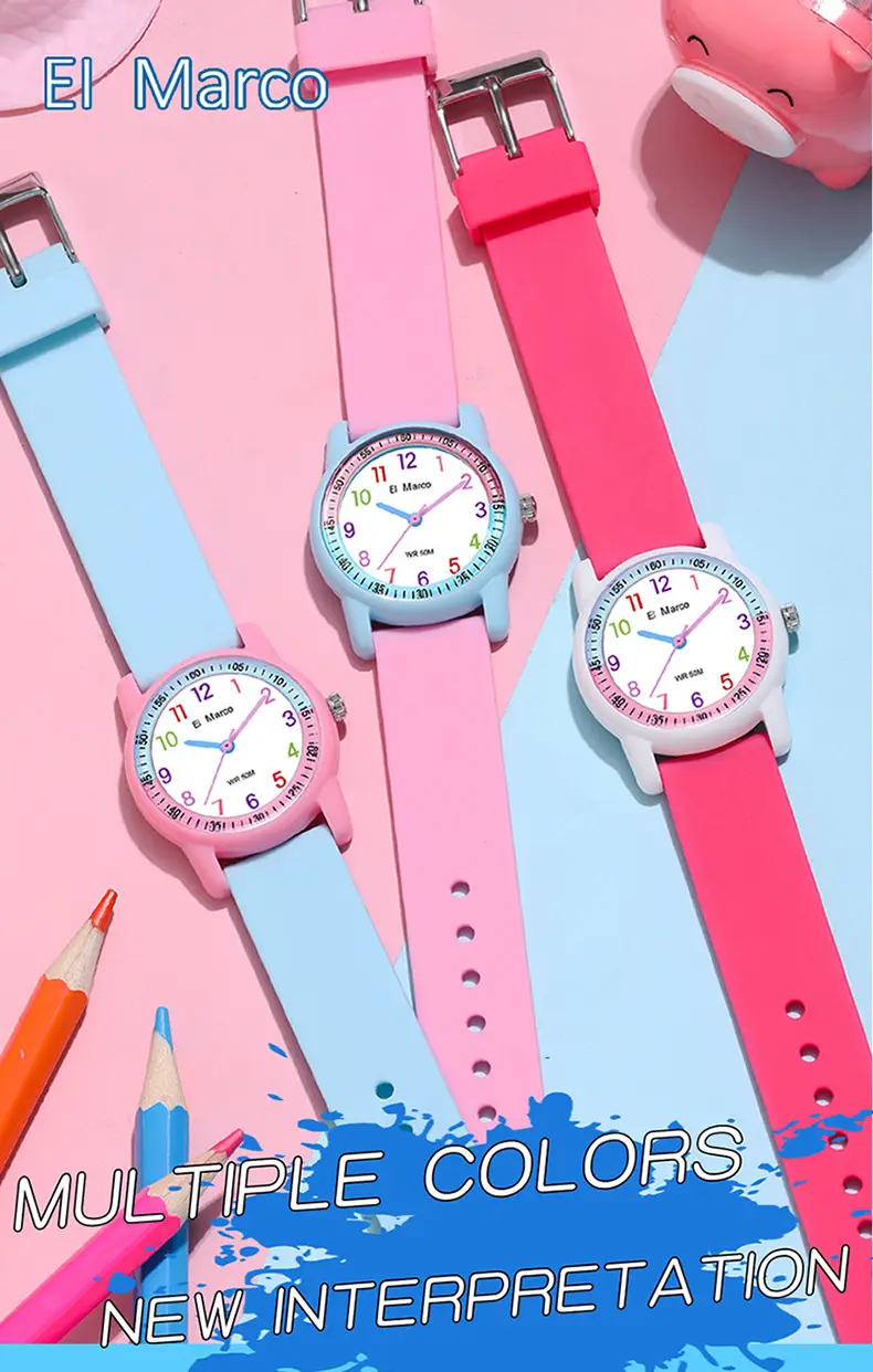 Small Elephant Cross-border Waterproof Kids Watch Purple Pink — feature 19