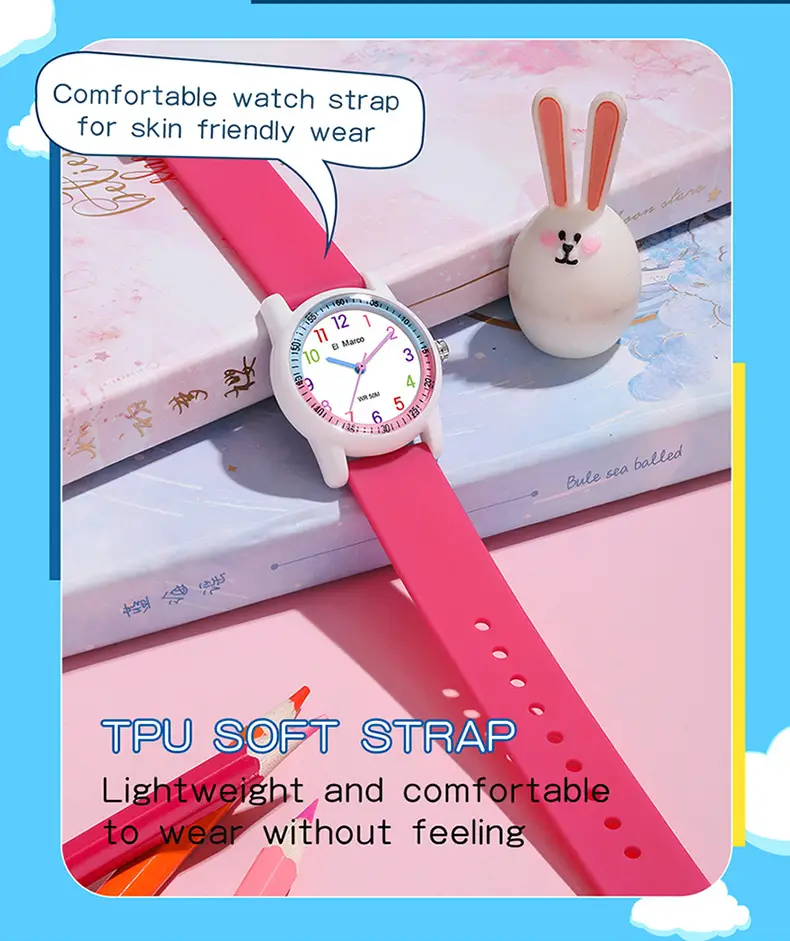 Small Elephant Cross-border Waterproof Kids Watch Purple Pink — feature 23