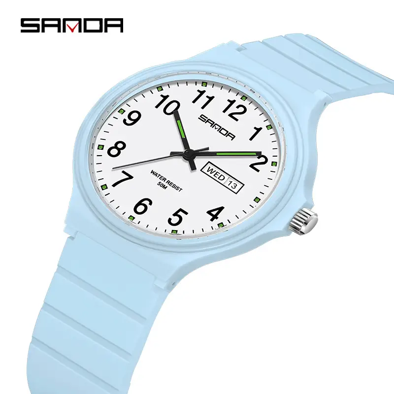 Sanda Youth White Quartz Watch for Men Women