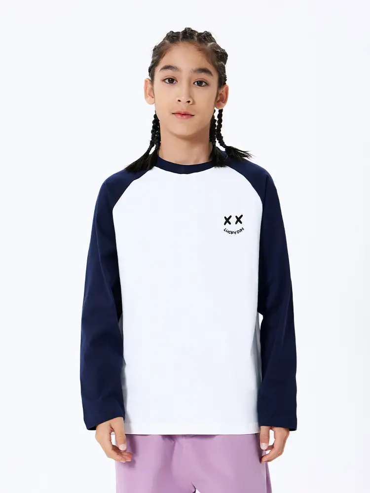 Girls Raglan Sleeve T-Shirt White Green Spring Autumn Casual Wear - Image 6