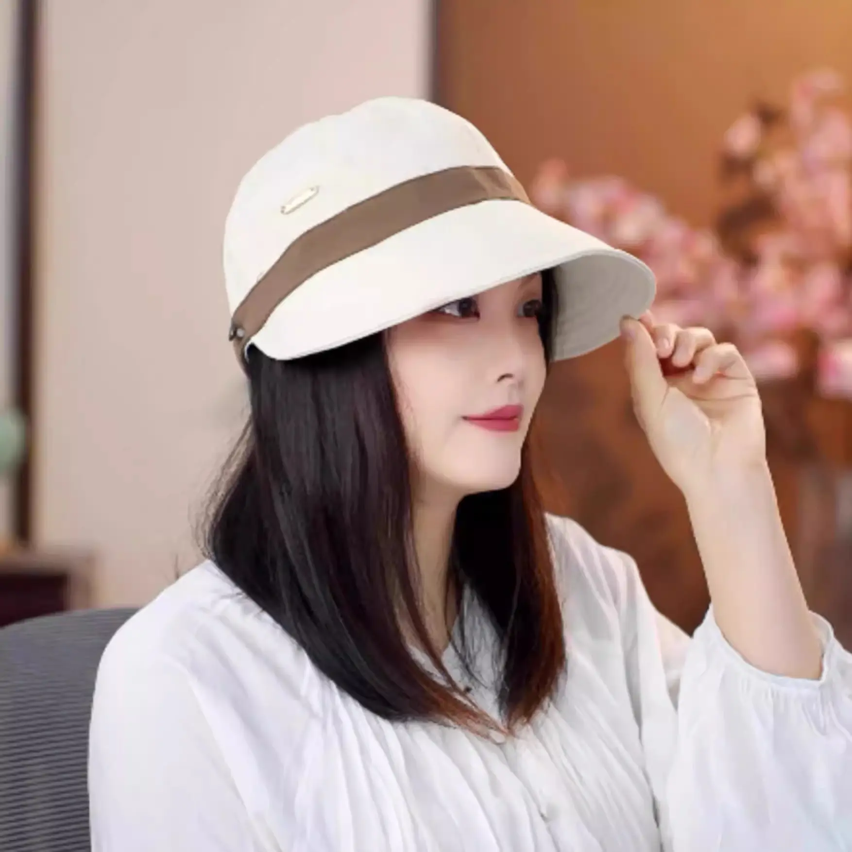 Women's Sun Protection Hat with Small Fisherman Design - Image 6