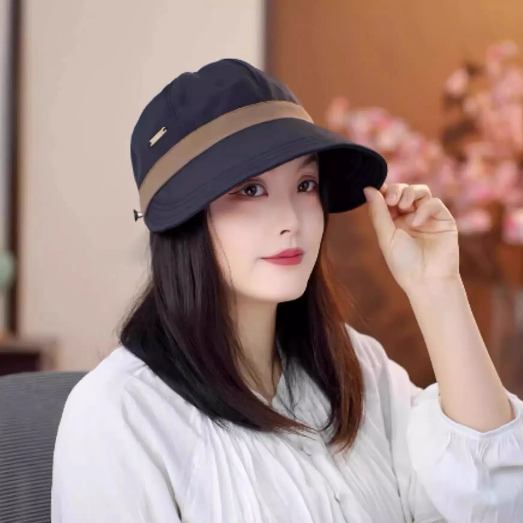 Women's Sun Protection Hat with Small Fisherman Design - Image 8