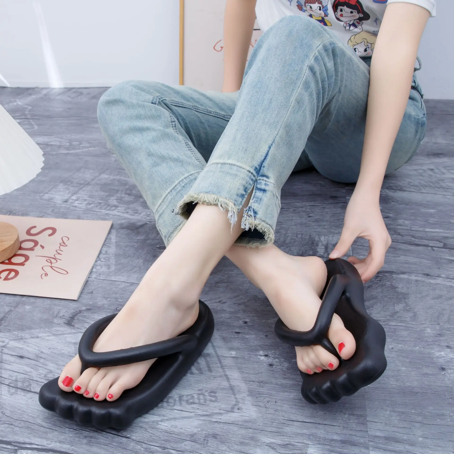 2025 New Black EVA Flip Flops Women Summer — feature 4