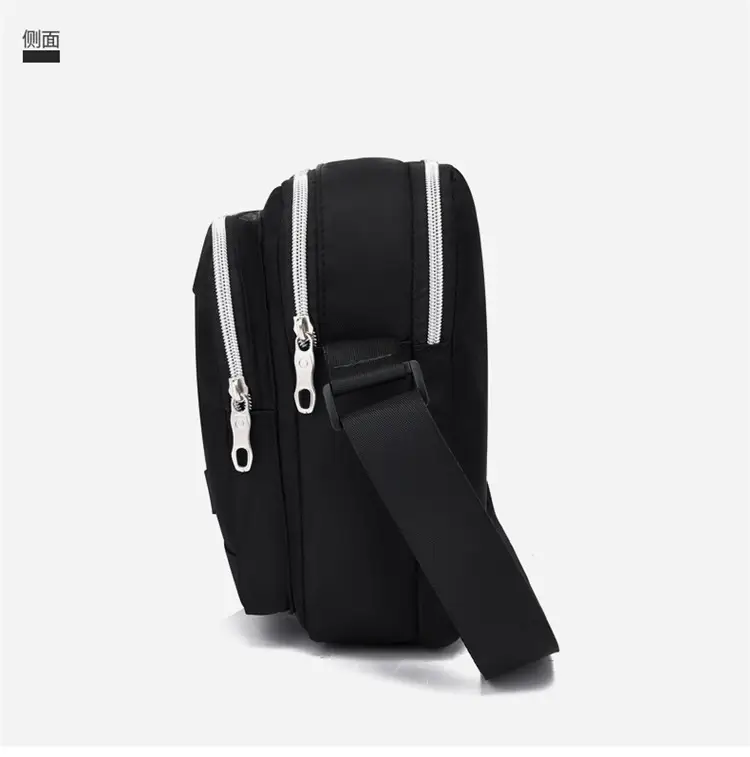 Men's Black Oxford Cloth Waterproof Large Shoulder Bag — feature 20