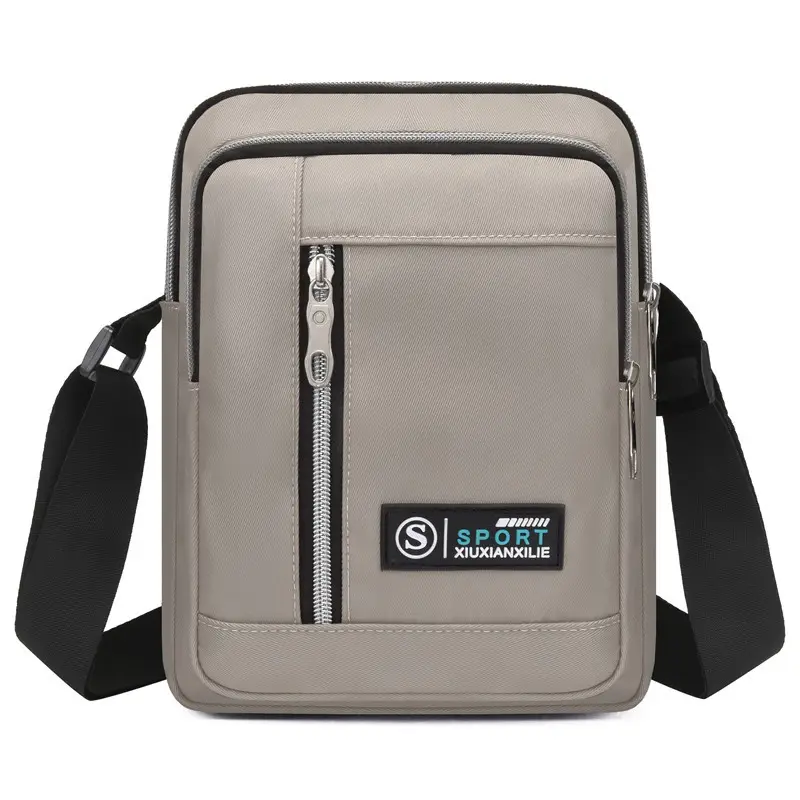 Men's Black Oxford Cloth Waterproof Large Shoulder Bag - Image 2