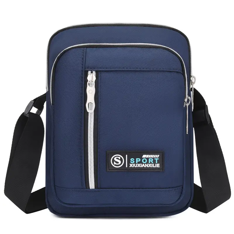 Men's Black Oxford Cloth Waterproof Large Shoulder Bag - Image 3