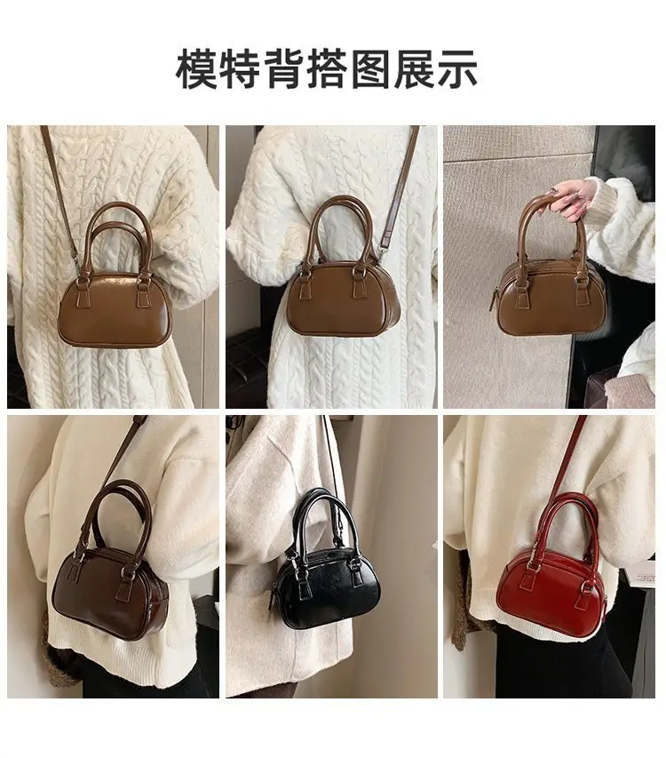 Retro Red Korean Pillow Bag for Women — feature 2