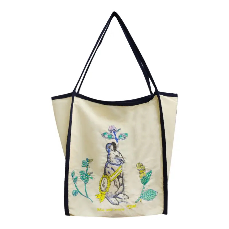 Rabbit Embroidered Nylon Tote Bag Large Capacity - Image 7