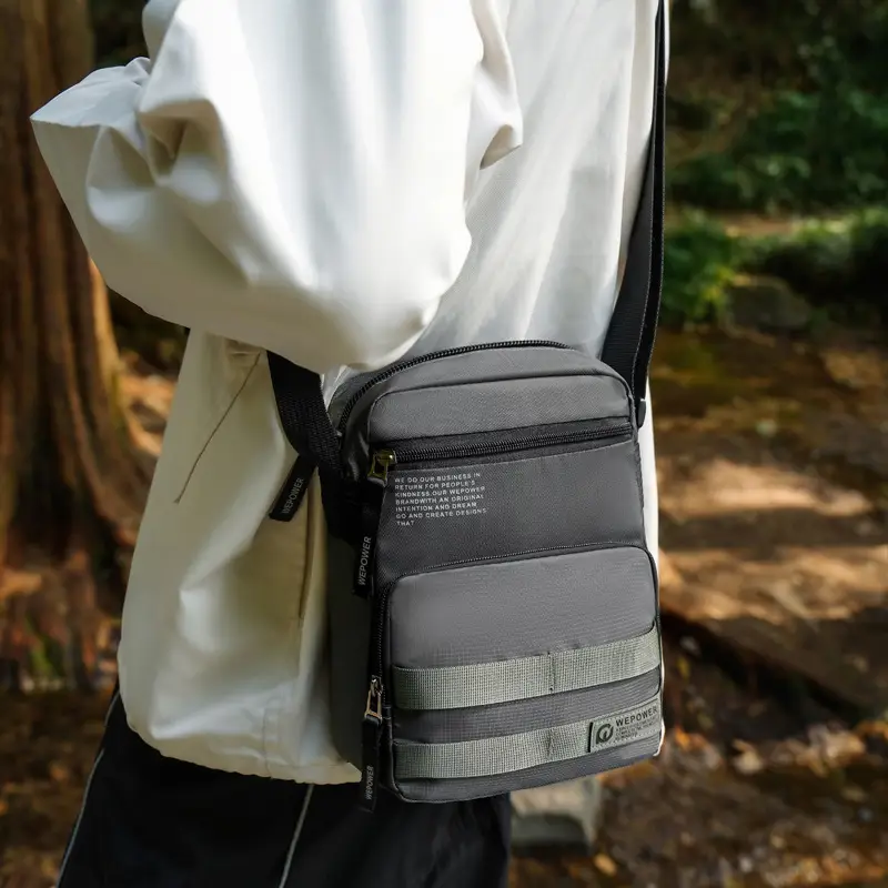 Men's Water Resistant Business Shoulder Bag Black - Image 7