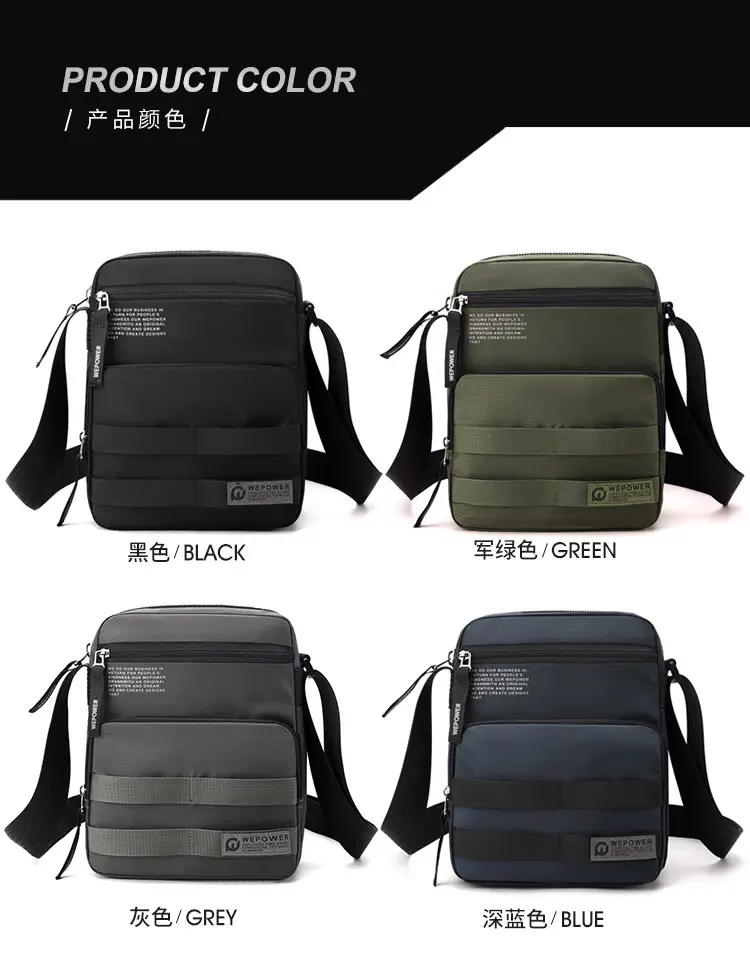 Men's Water Resistant Business Shoulder Bag Black — feature 16