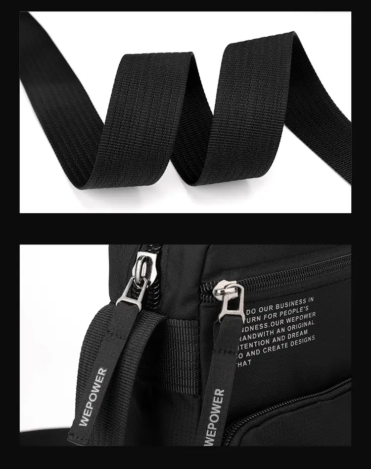 Men's Water Resistant Business Shoulder Bag Black — feature 18