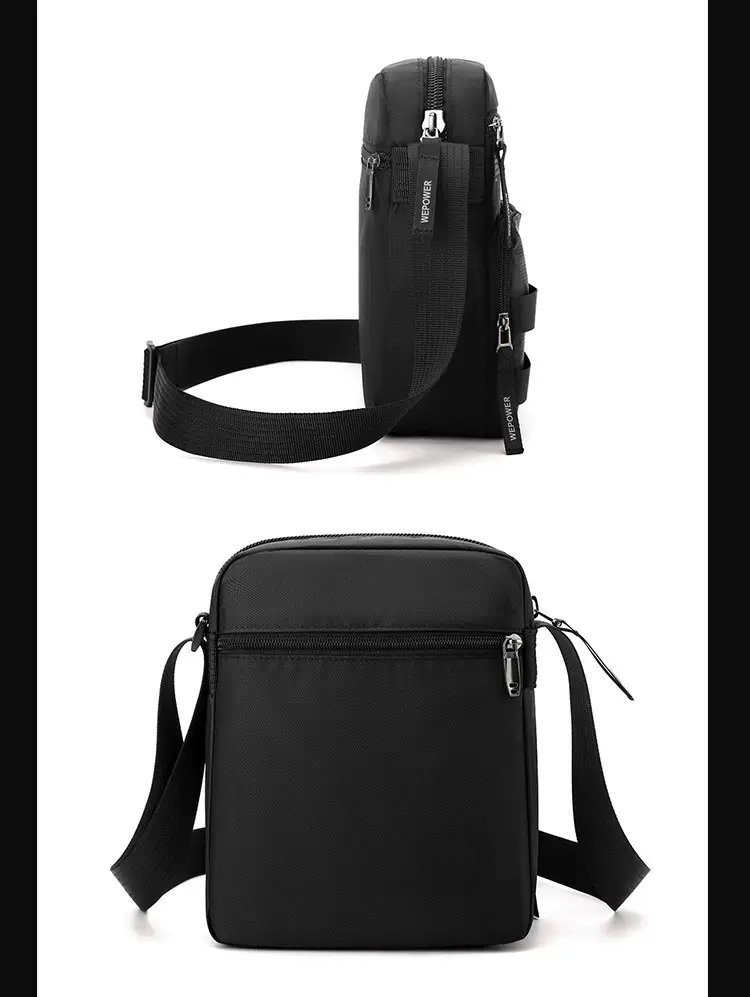Men's Water Resistant Business Shoulder Bag Black — feature 21