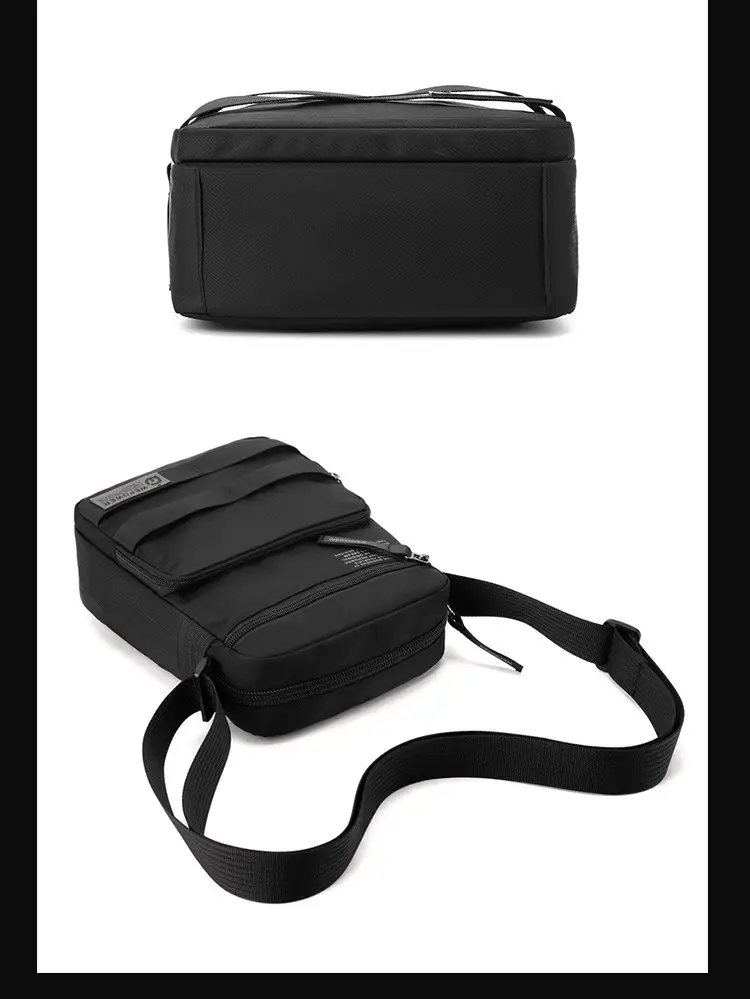 Men's Water Resistant Business Shoulder Bag Black — feature 22