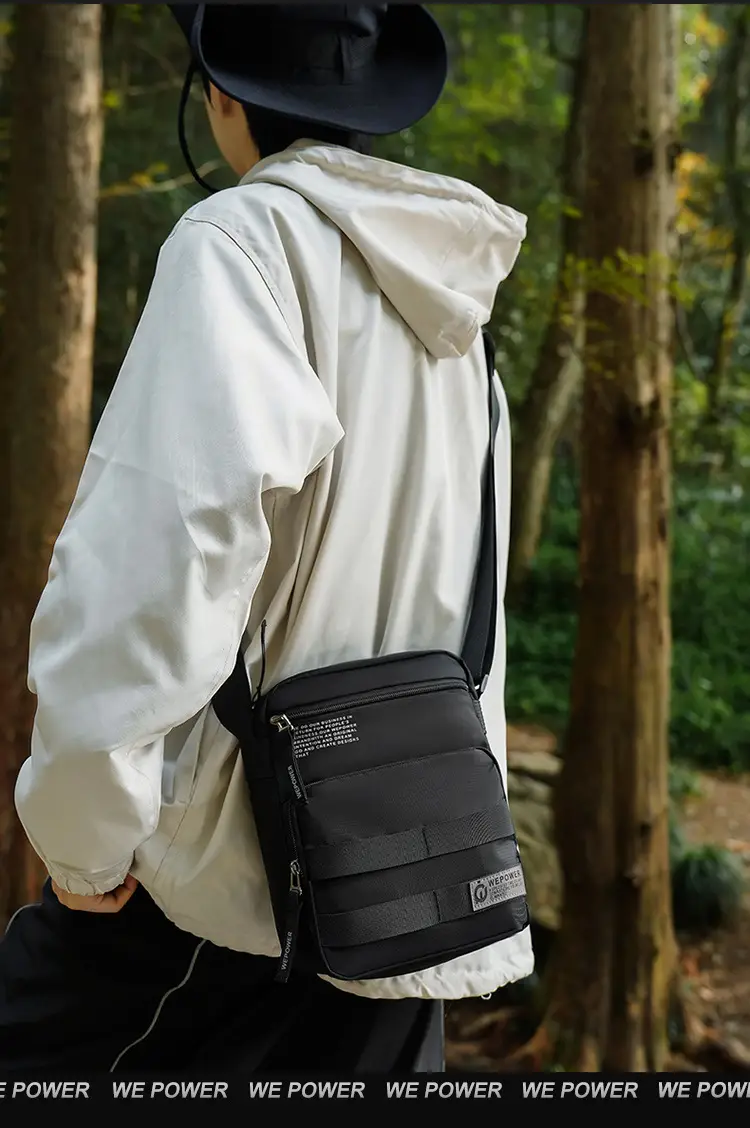 Men's Water Resistant Business Shoulder Bag Black — feature 4