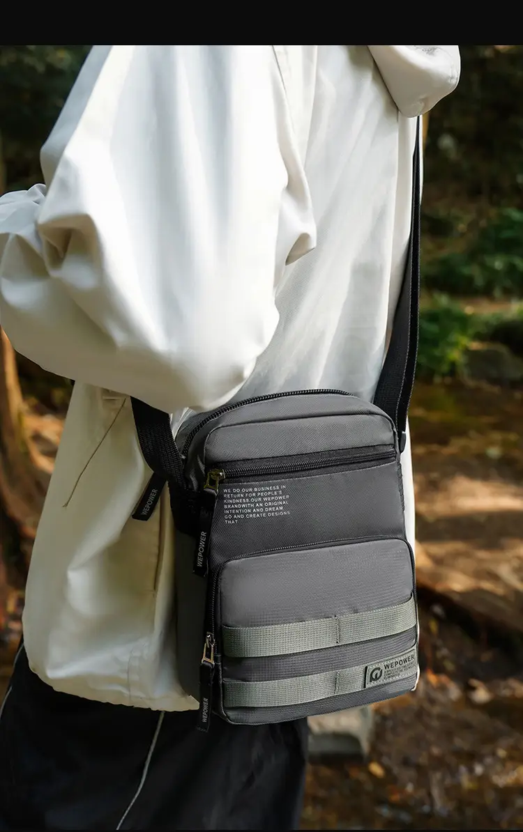 Men's Water Resistant Business Shoulder Bag Black — feature 7