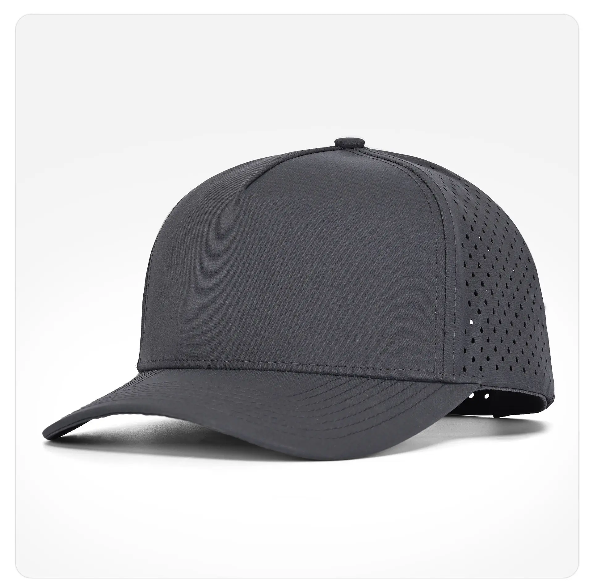 Gray Laser Mesh Baseball Cap 5-Page Quick Dry — feature 22