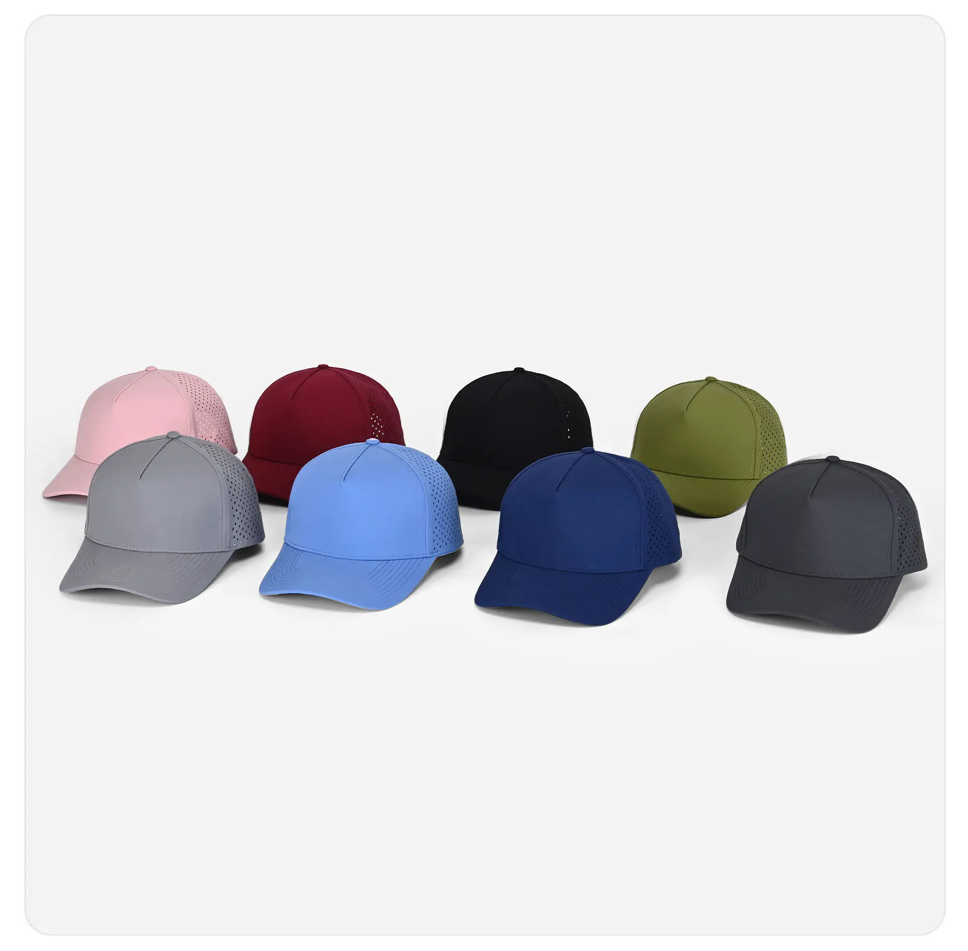 Gray Laser Mesh Baseball Cap 5-Page Quick Dry — feature 23