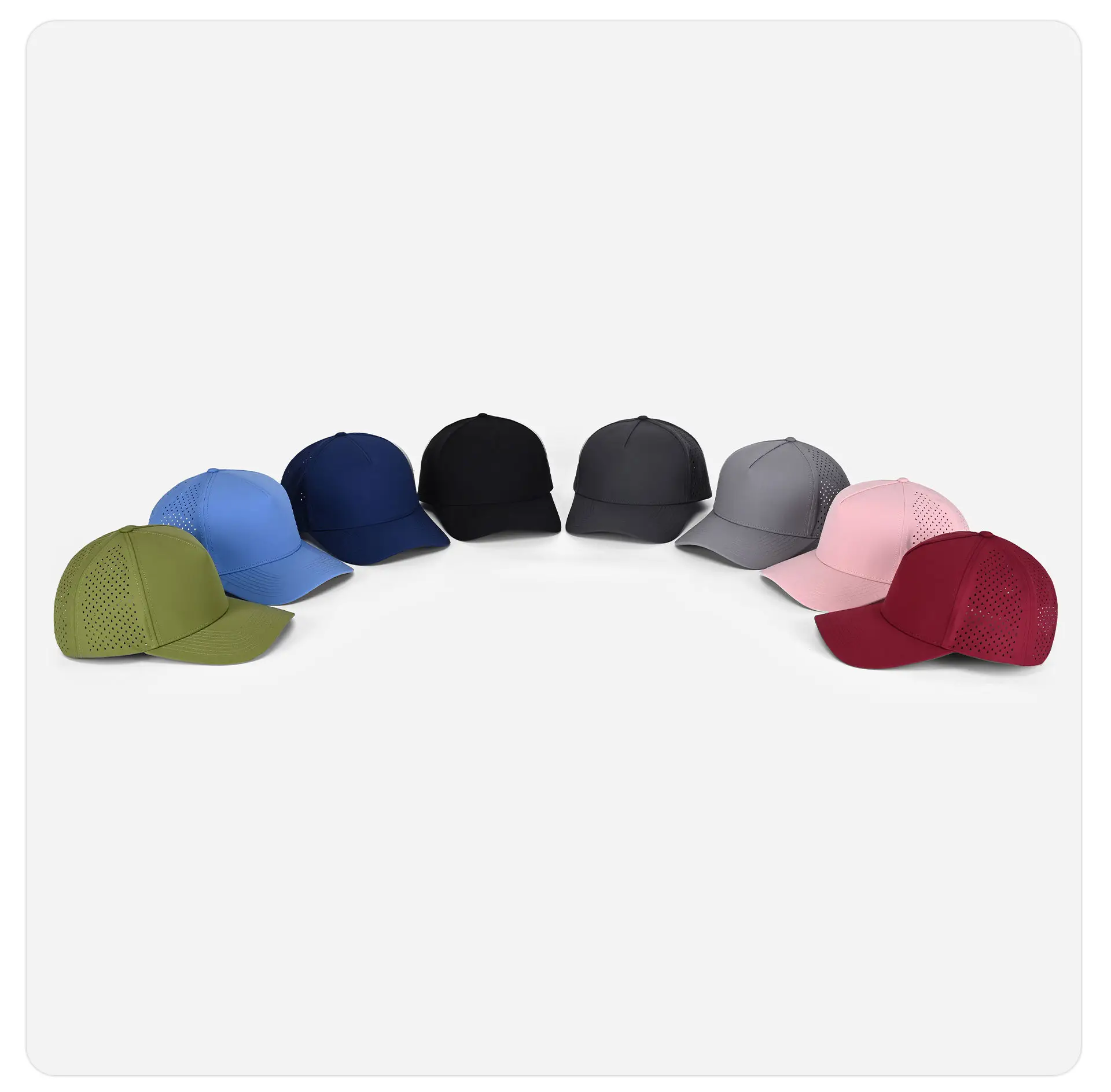 Gray Laser Mesh Baseball Cap 5-Page Quick Dry — feature 25