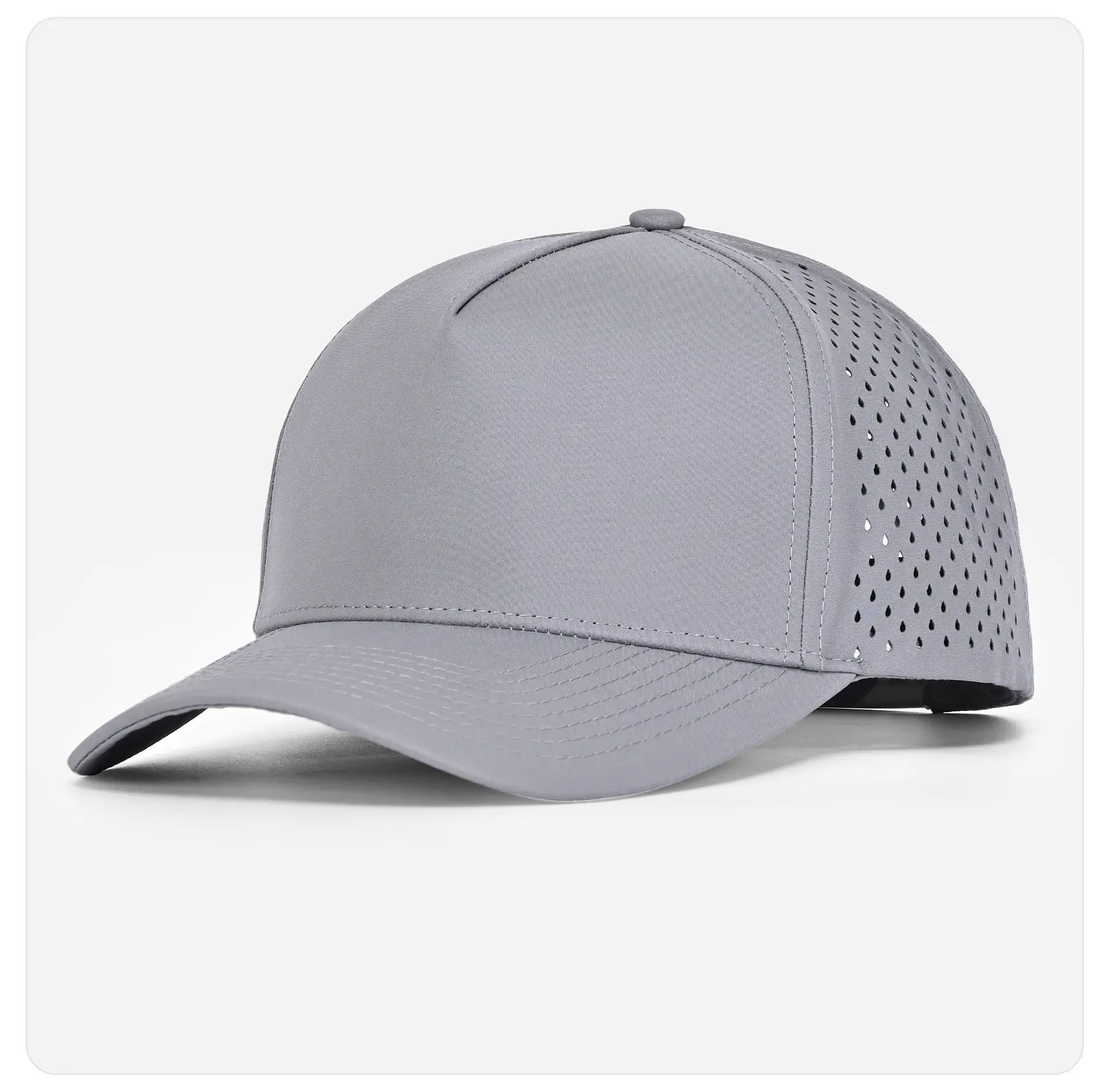 Gray Laser Mesh Baseball Cap 5-Page Quick Dry — feature 26