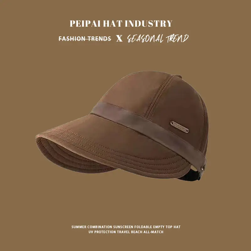 Men Women Beach Hat with Sunshade Black - Image 2