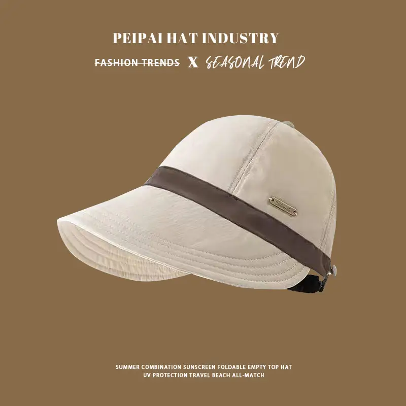 Men Women Beach Hat with Sunshade Black - Image 4