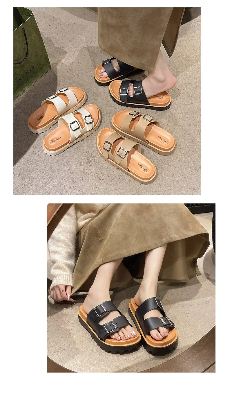Women's 2025 Thick Sandals with Buckle Strap — feature 22