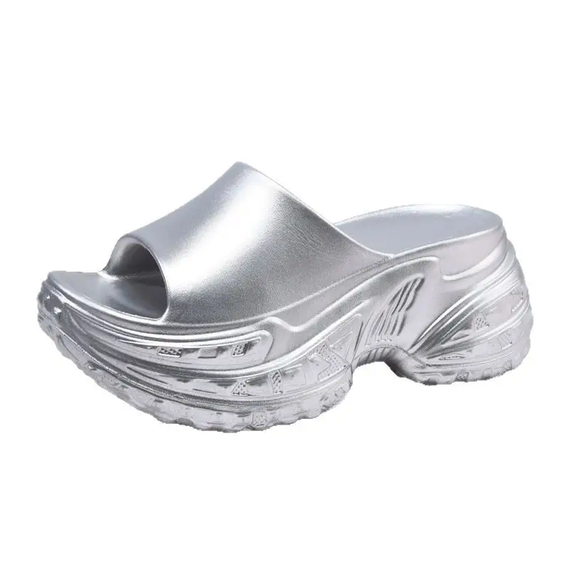 Thick bottom slipper women's summer high wear-resistant non-slip slippers EVA non-smelly feet breathable solid color new sandals and slippers - Image 5