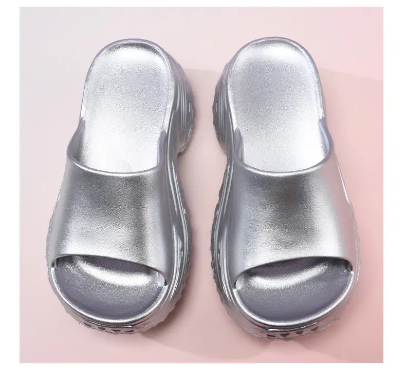 Thick bottom slipper women's summer high wear-resistant non-slip slippers EVA non-smelly feet breathable solid color new sandals and slippers — feature 17